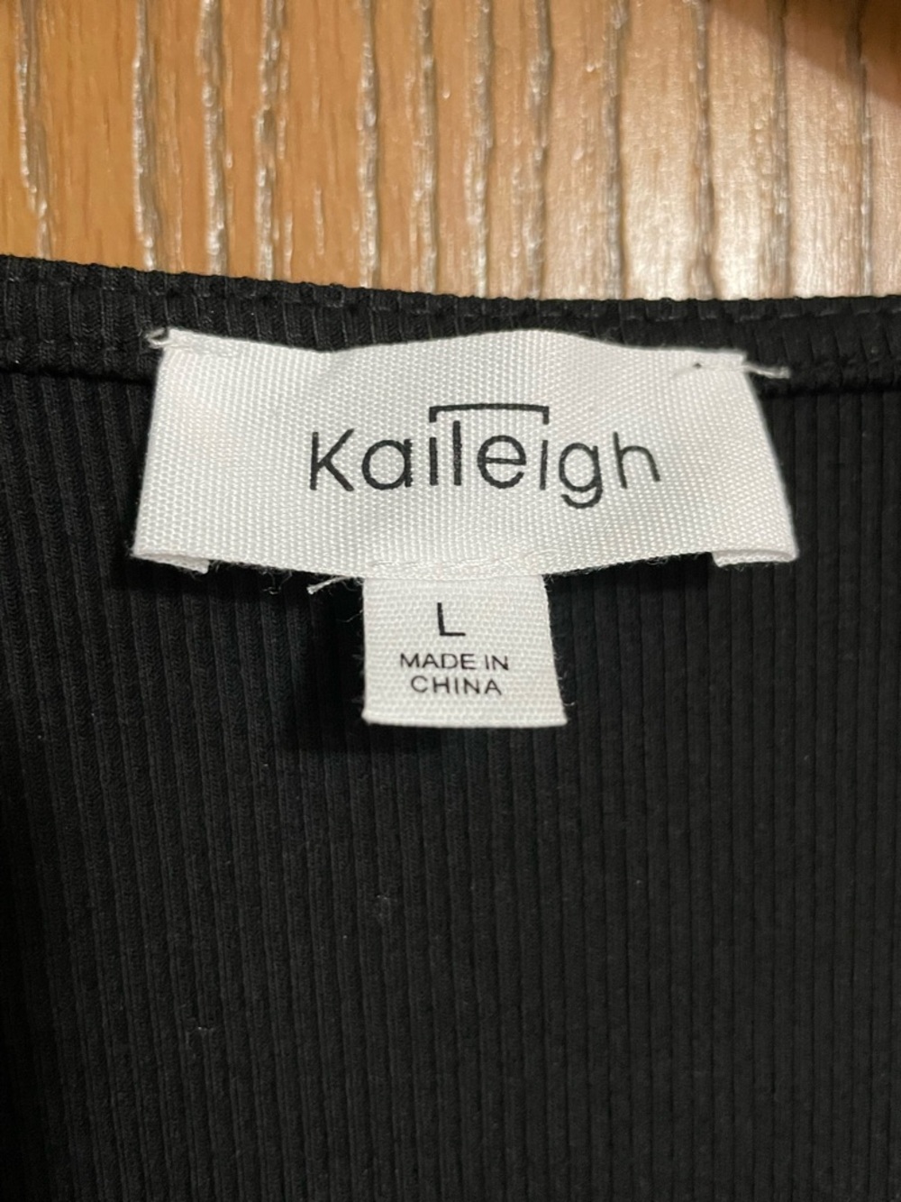 EUC Kaileigh Bodysuit Black Ribbed Long-Sleeve Square Neck - Picture 3 of 5